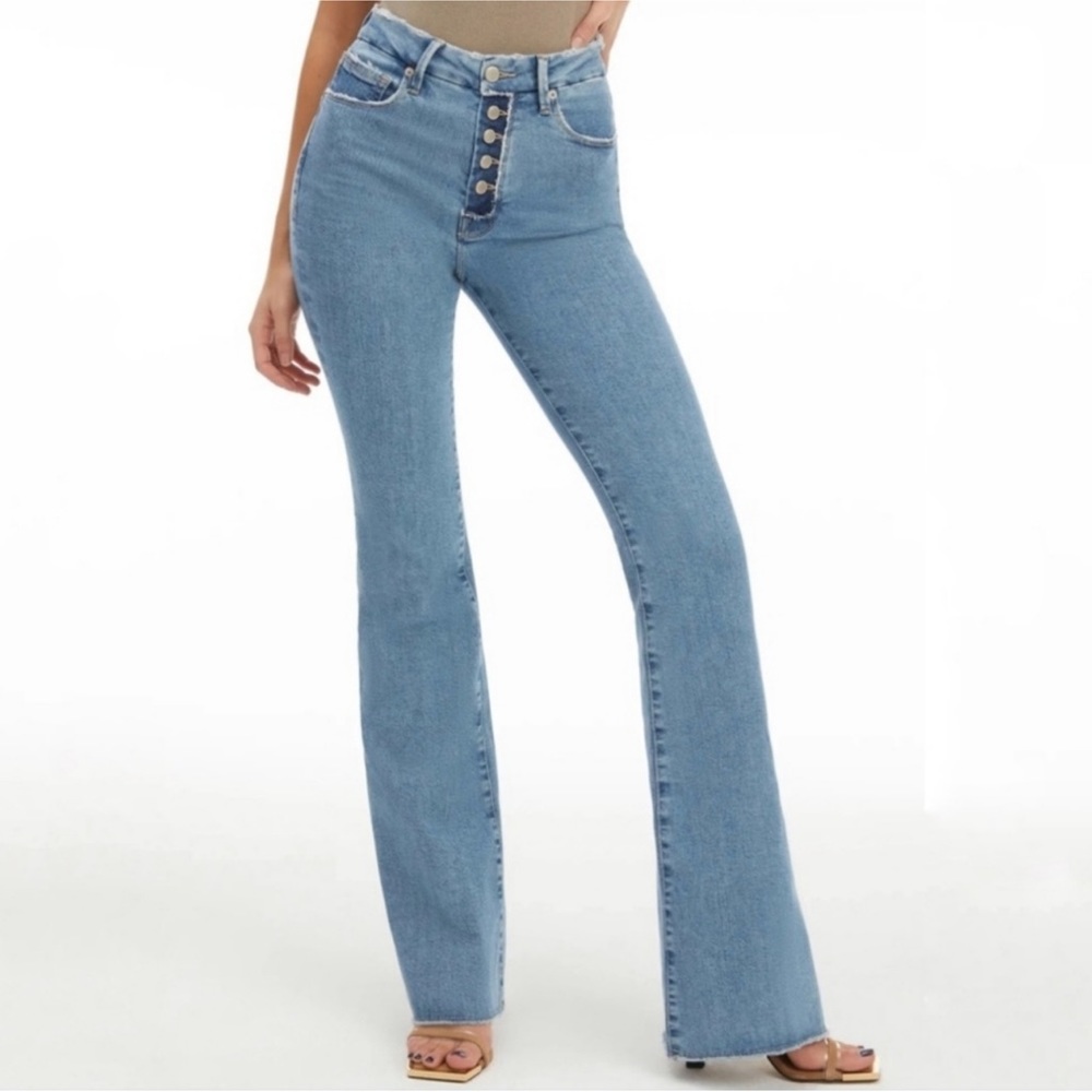Good American Good Flare Exposed Jeans